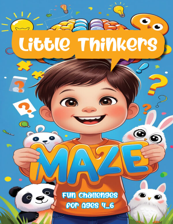 Cover Book "Little Thinker'' , Maze Book for kids Ages 4-6
