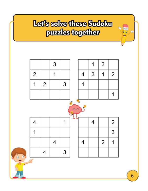 🧠 Sudoku Fun for Little Thinkers: 4x4 Brain Boosting Puzzles for Kids (Ages 6–8) - Image 2